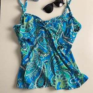 Lands’ End tankini underwire swim top sz 18L